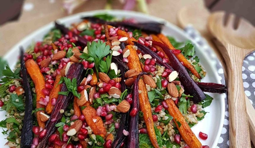 Freekeh, Pomegranate and Roasted Carrot Salad