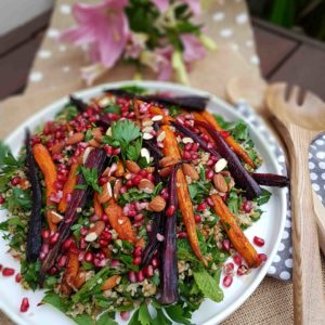 Freekeh, Pomegranate and Roasted Carrot Salad